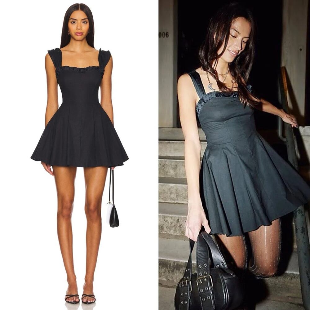 Free People Midnight Magic Mini Dress in Black Combo S